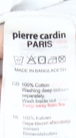 Pierre Cardin Men's L White V-Neck T-Shirt, Cotton