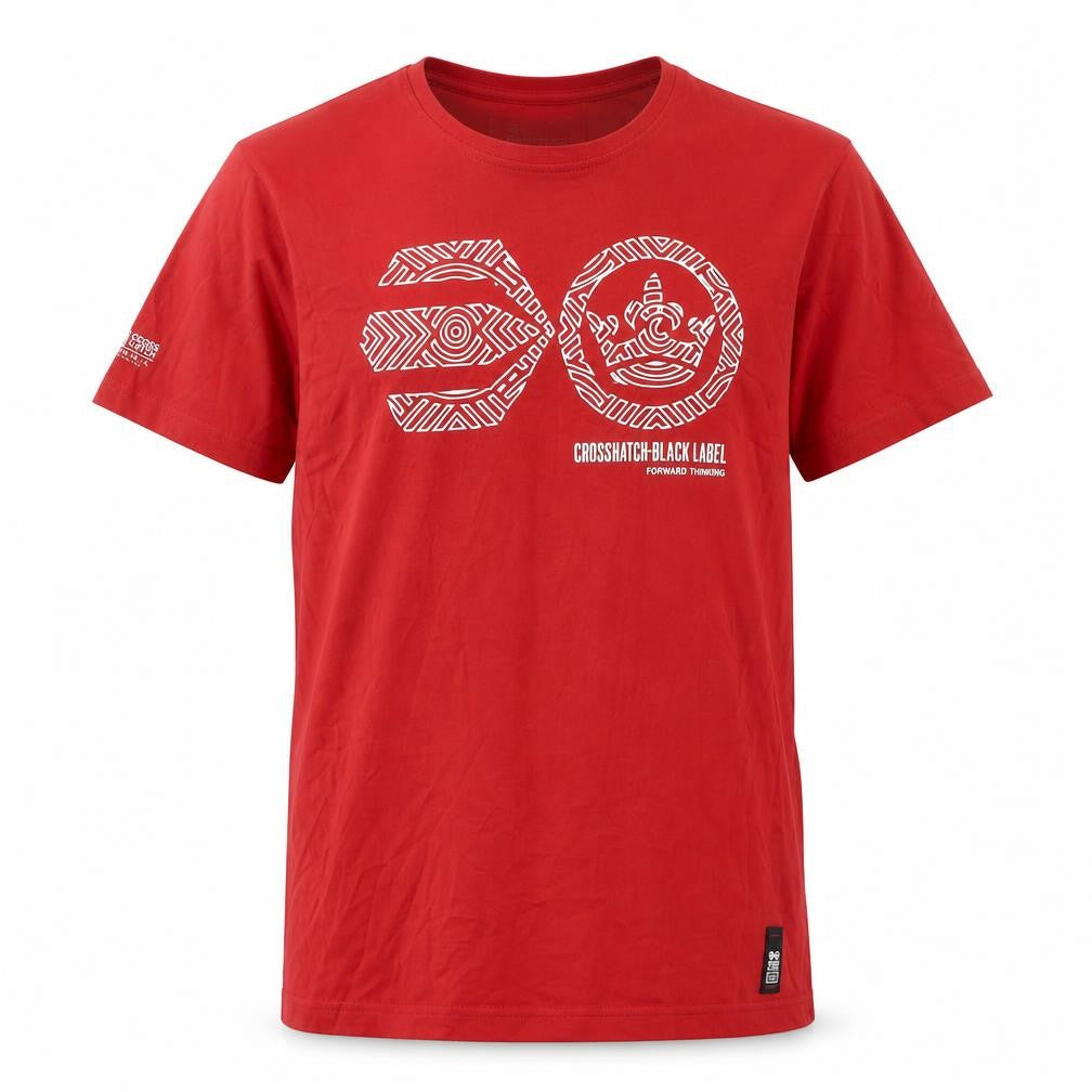 Front view of Crosshatch Men's Red Medium Graphic Print T-Shirt