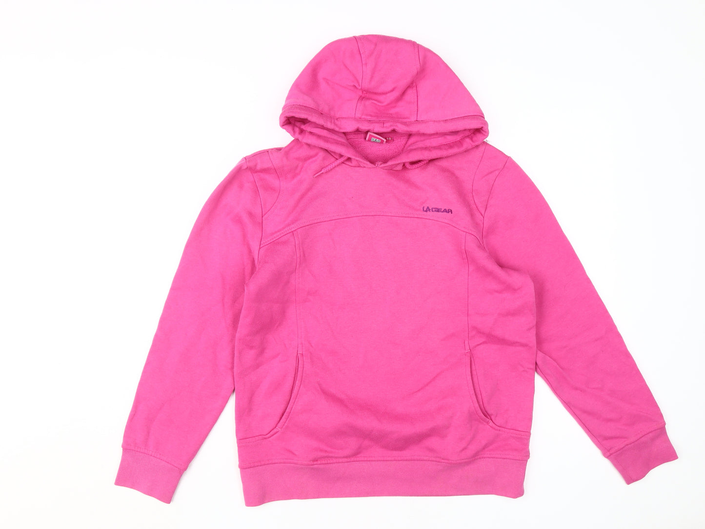 LA Gear Women's Pink Hoodie - Size 10, Pullover Fleece