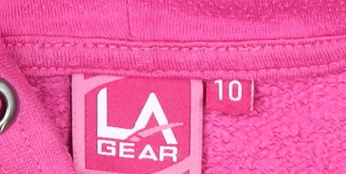 LA Gear Women's Pink Hoodie - Size 10, Pullover Fleece