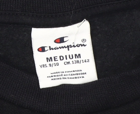 Champion Boys Black Logo Sweatshirt 9-10 Years