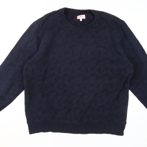 Next Men's Blue XL Sweatshirt in Jersey Cotton Blend