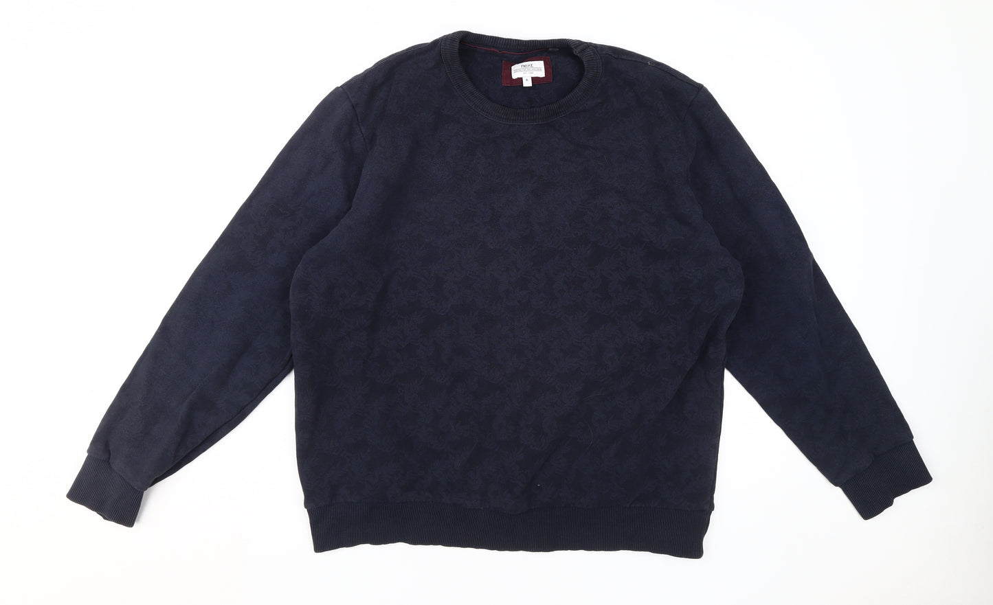 Next Men's Blue XL Sweatshirt in Jersey Cotton Blend