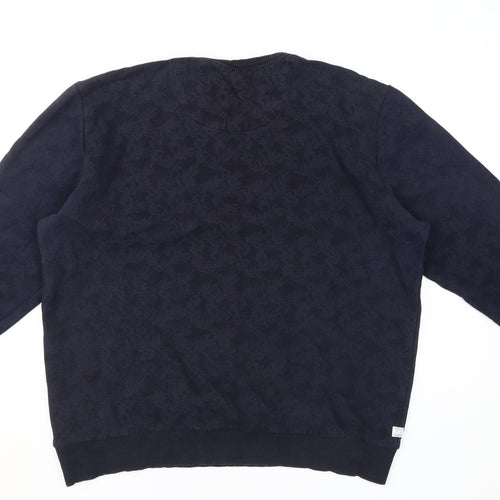 Next Men's Blue XL Sweatshirt in Jersey Cotton Blend