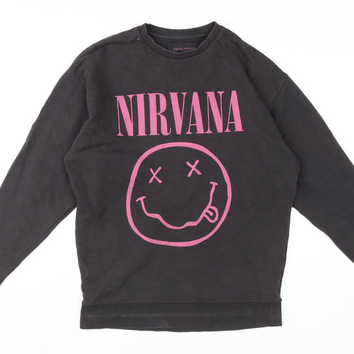 ASOS Nirvana Black XS Pullover Sweatshirt Unisex