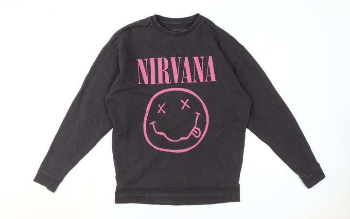 ASOS Nirvana Black XS Pullover Sweatshirt Unisex