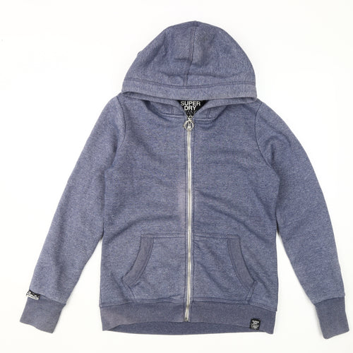 Superdry Women's Blue Full Zip Hoodie, Size M