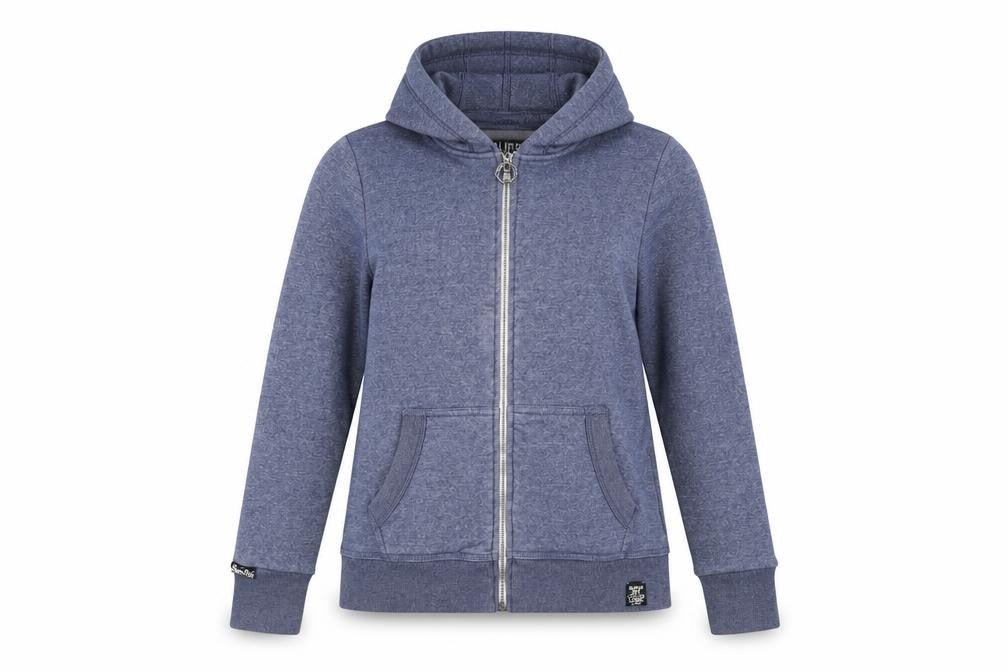 Front view of Superdry Women's Blue Full Zip Hoodie, size M