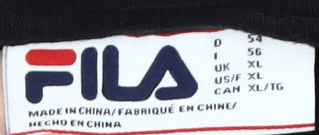 Fila Men's Black XL Pullover Hoodie with Logo