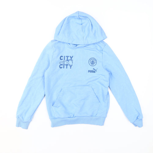 Puma Boys Blue Pullover Hoodie 9-10 Years Sports Graphic