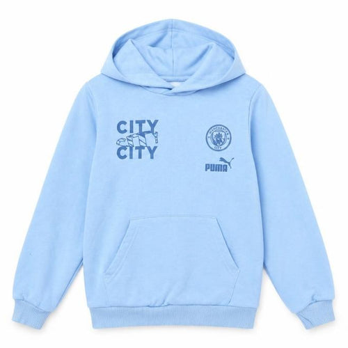 Puma Boys Blue Pullover Hoodie 9-10 Years Sports Graphic
