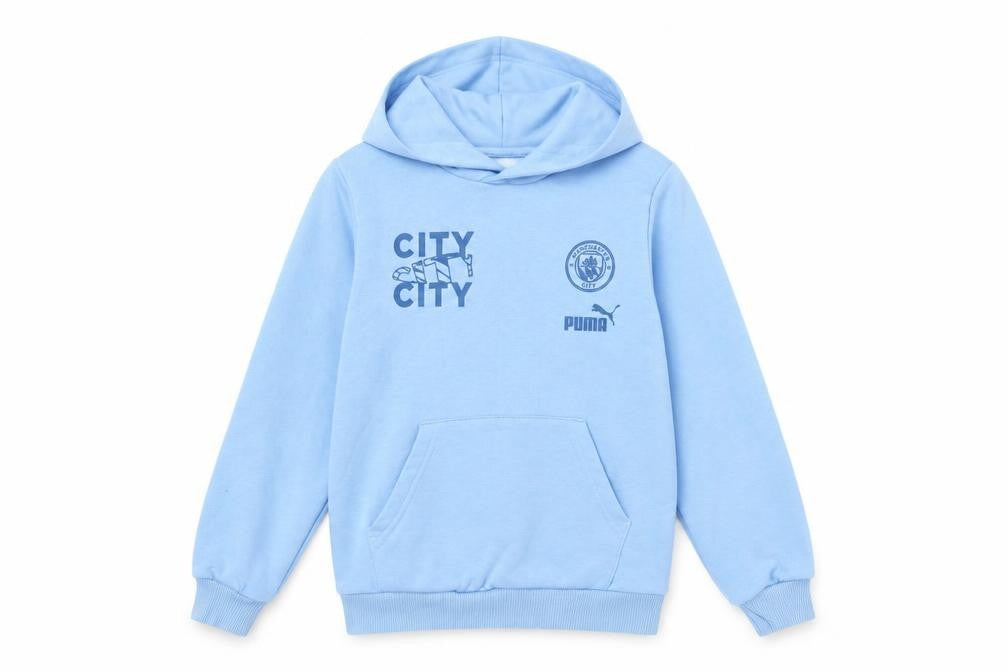 Puma Boys Blue Pullover Hoodie 9-10 Years Sports Graphic