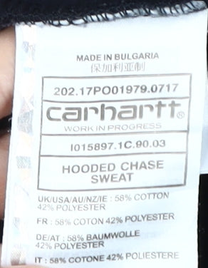 Carhartt Men's Black Pullover Hoodie - M, Logo Accent