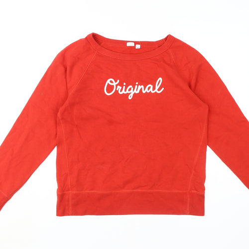 GAP Women's Red Pullover Sweatshirt S - Fleece Cotton Blend