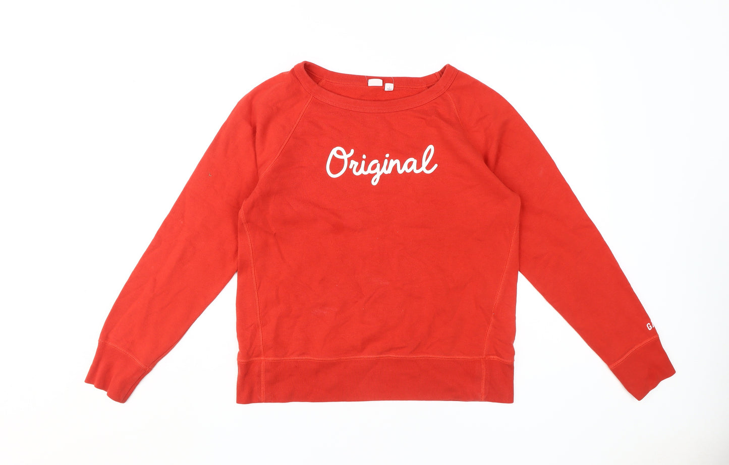 GAP Women's Red Pullover Sweatshirt S - Fleece Cotton Blend