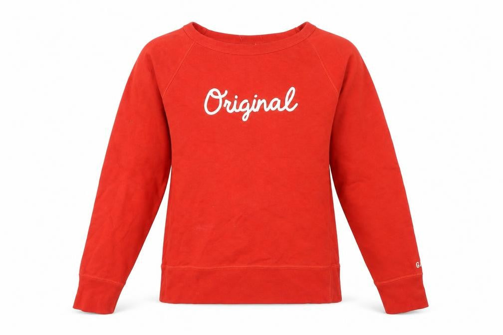 Front view of Gap Women's Red Pullover Sweatshirt S - Fleece Cotton Blend