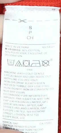 GAP Women's Red Pullover Sweatshirt S - Fleece Cotton Blend