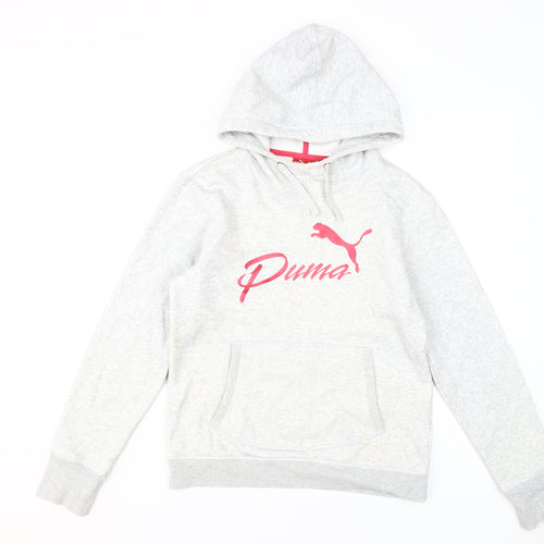 Puma Women's Grey Pullover Hoodie L - Sporty and Stylish