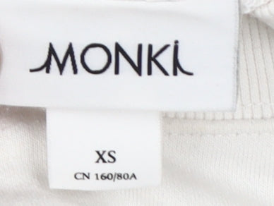 Monki Women's White Sweatshirt XS Graphic Print