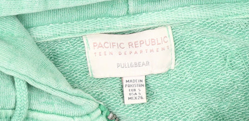 Pull & Bear Teens Green Full Zip Hoodie S