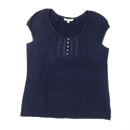 Fat Face Women's Blue Cotton T-Shirt Size 14