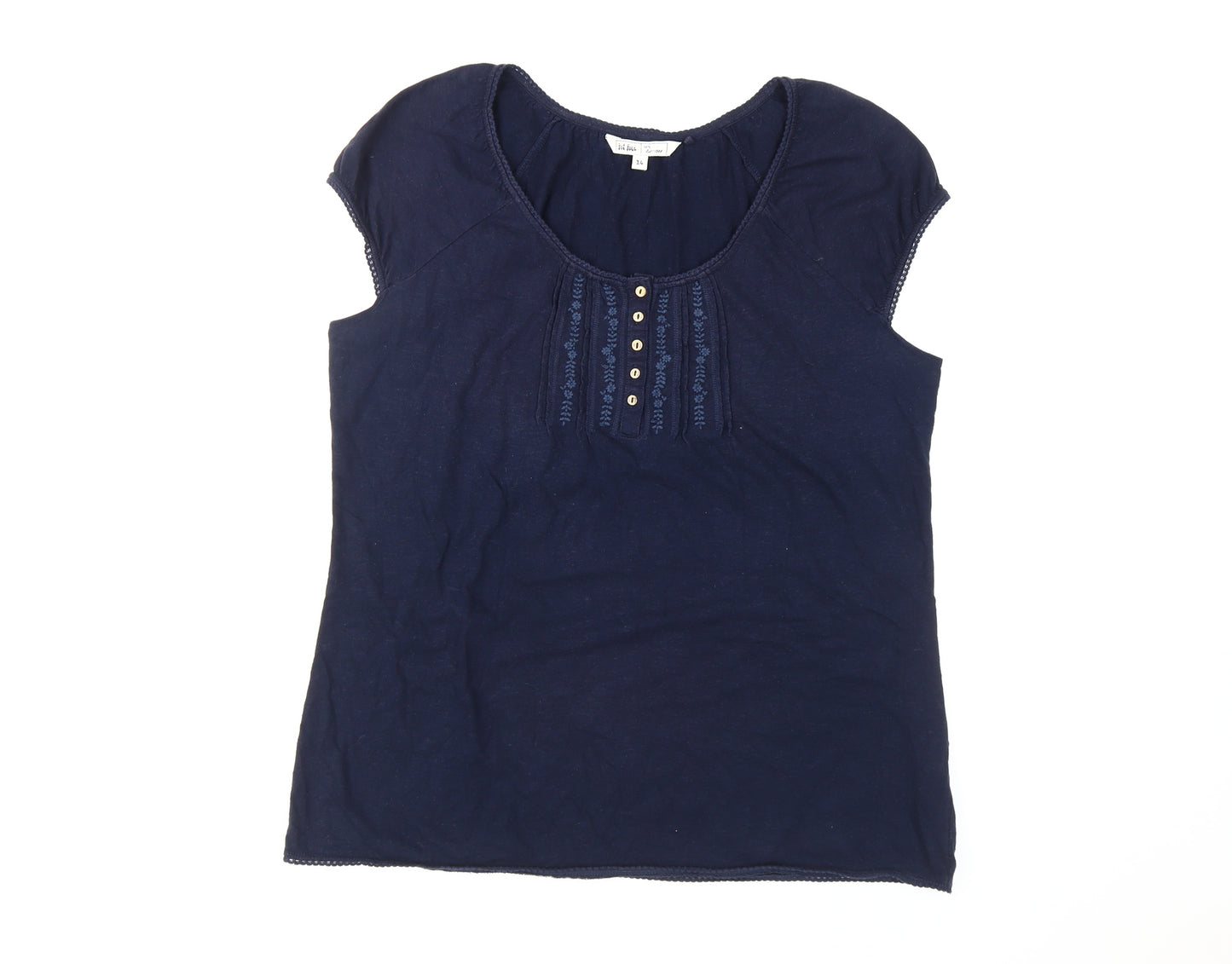 Fat Face Women's Blue Cotton T-Shirt Size 14