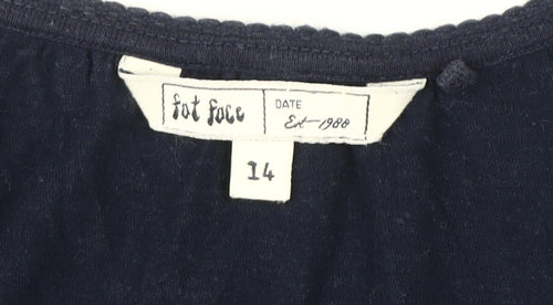 Fat Face Women's Blue Cotton T-Shirt Size 14