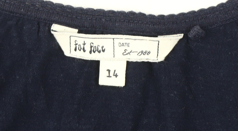 Fat Face Women's Blue Cotton T-Shirt Size 14