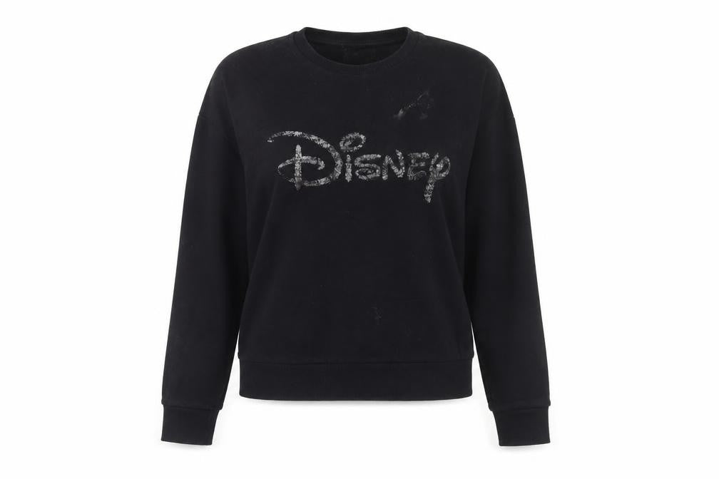 Front view of Disney Women's Black Pullover Sweatshirt, size 10/12
