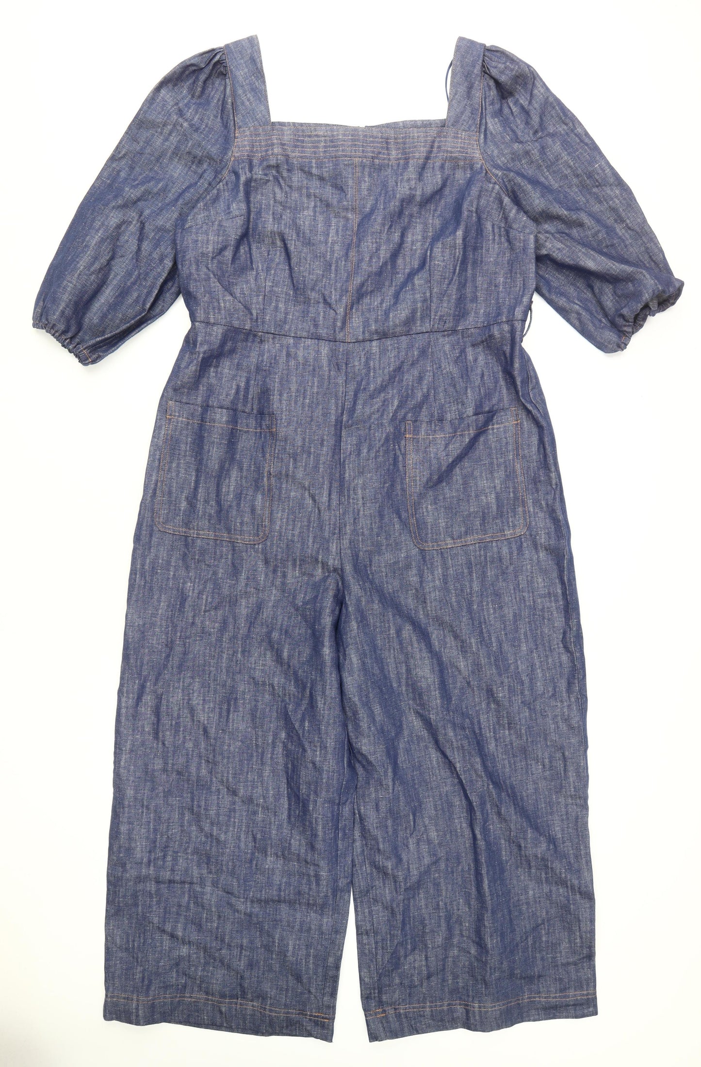Marks and Spencer Women's Blue Denim Jumpsuit Size 16