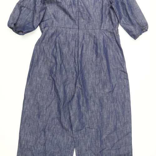Marks and Spencer Women's Blue Denim Jumpsuit Size 16