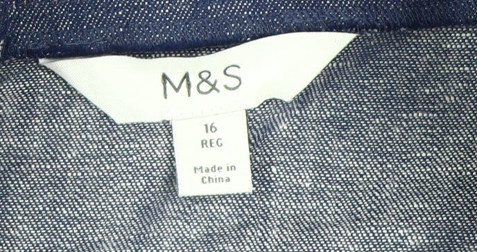 Marks and Spencer Women's Blue Denim Jumpsuit Size 16