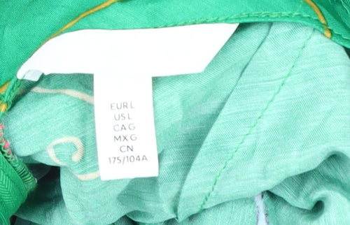 Women's Green H&M Slip Dress, Viscose, L, Butterfly Print