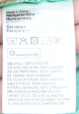 Women's Green H&M Slip Dress, Viscose, L, Butterfly Print