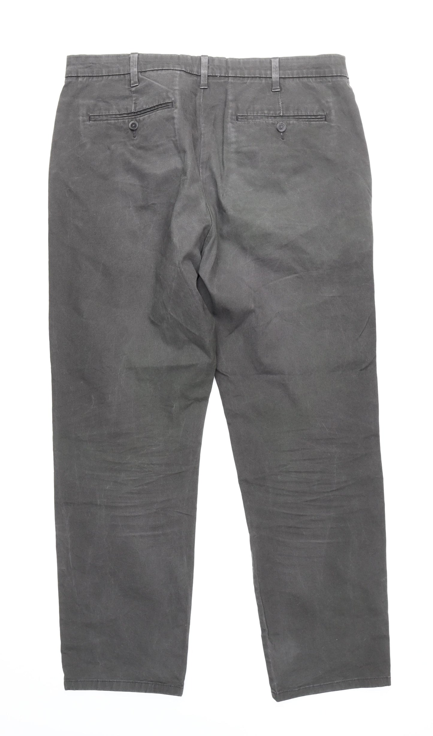 Marks and Spencer Men's Grey Chino Trousers, Size 38