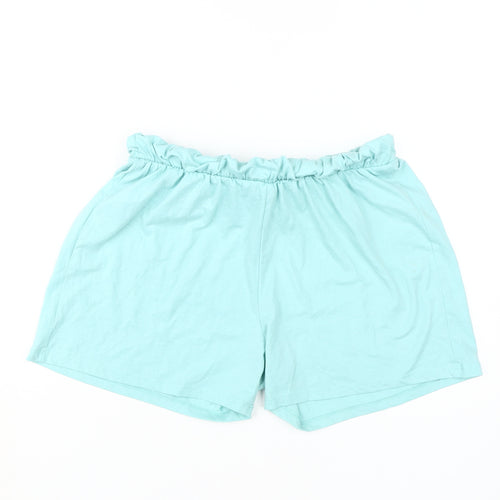 Cotton Traders Women's Blue Paperbag Shorts, Size 12