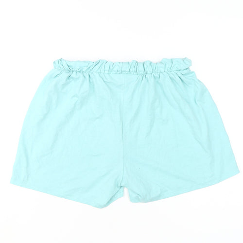 Cotton Traders Women's Blue Paperbag Shorts, Size 12