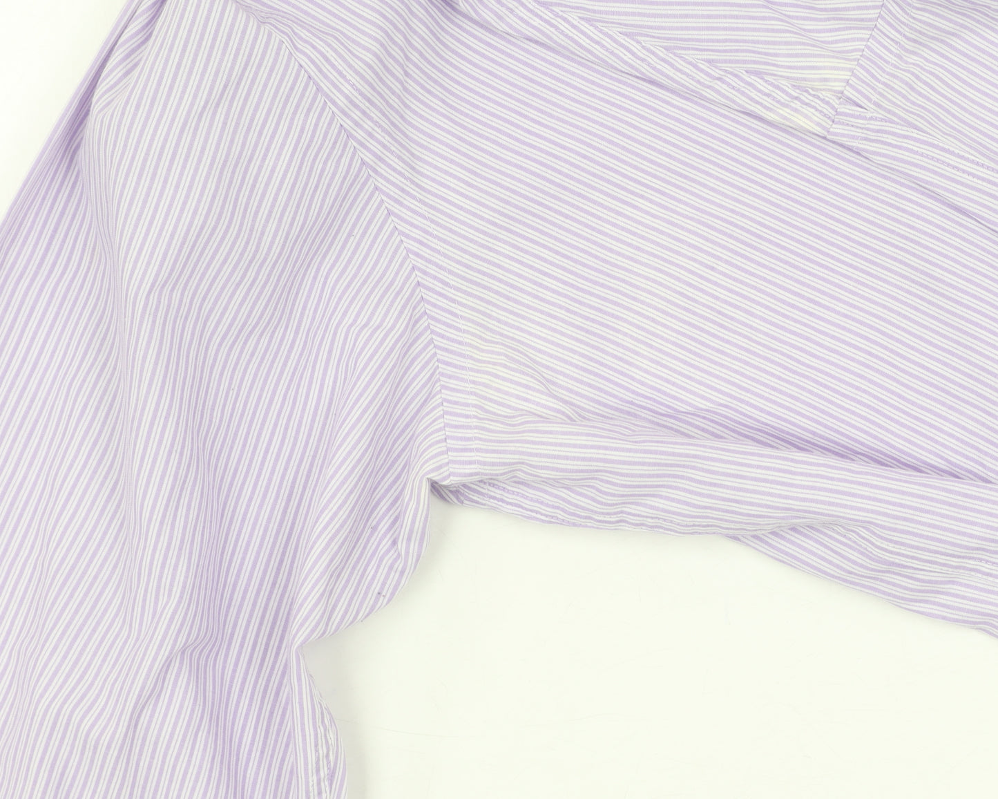 Marks and Spencer Men's Purple Striped Shirt, Size 18