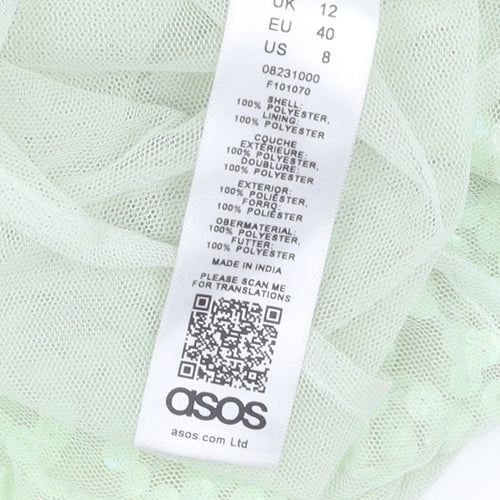 ASOS Women's Green Sequin Camisole Tank, Size 12