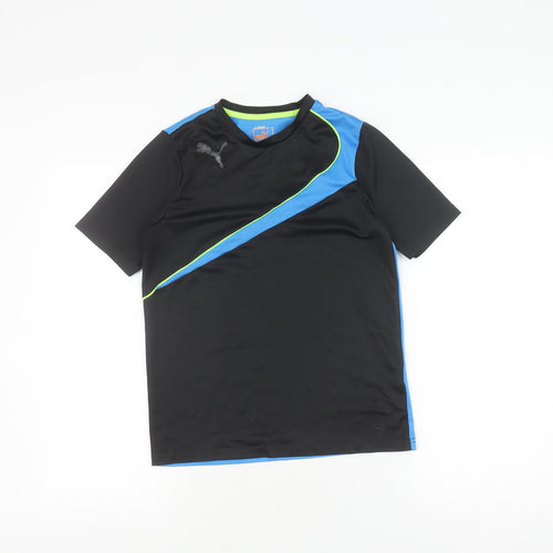 Puma Boys' Black and Blue Sports T-Shirt, Size 13 Years