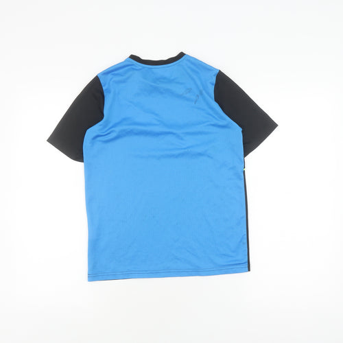 Puma Boys' Black and Blue Sports T-Shirt, Size 13 Years