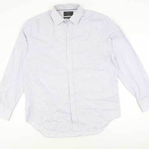 Marks and Spencer Men's White Check Regular Fit Shirt
