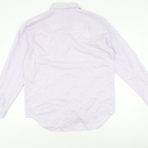 Marks and Spencer Men's White Check Regular Fit Shirt