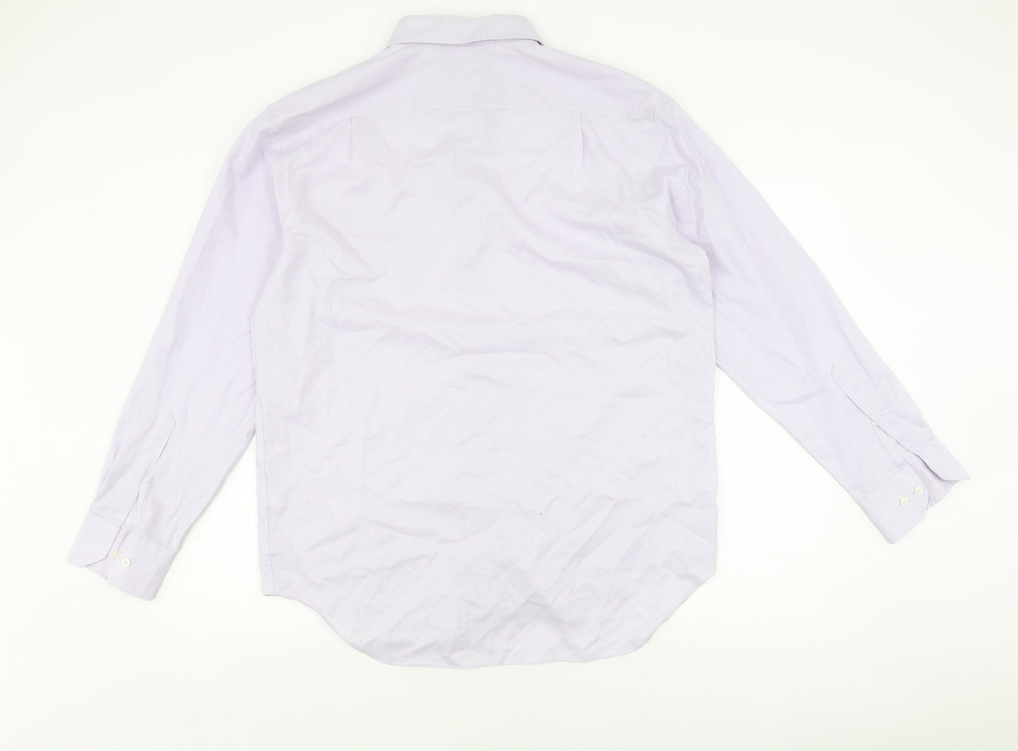 Marks and Spencer Men's White Check Regular Fit Shirt