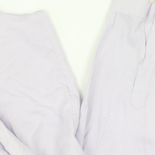 Marks and Spencer Men's White Check Regular Fit Shirt