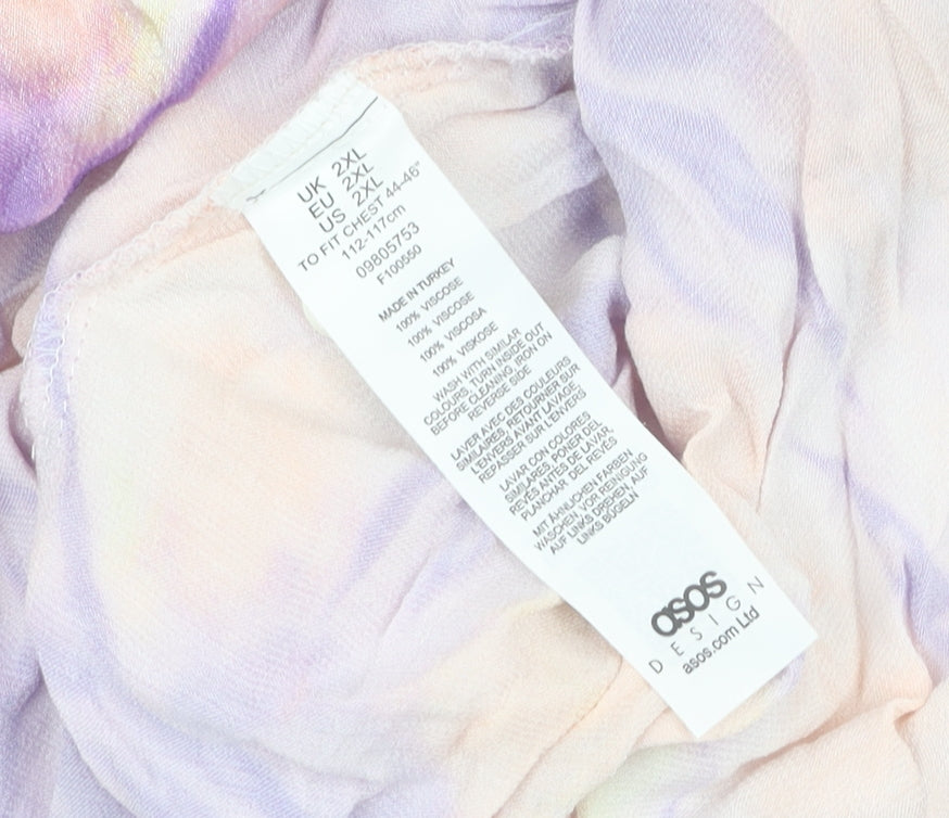 ASOS DESIGN Unisex Multicoloured 2XL Button-Up Shirt