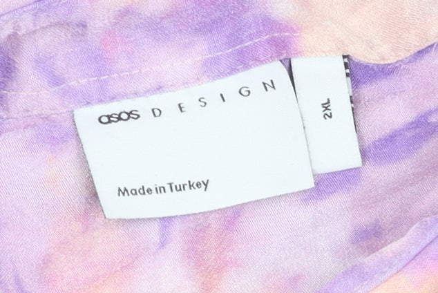 ASOS DESIGN Unisex Multicoloured 2XL Button-Up Shirt