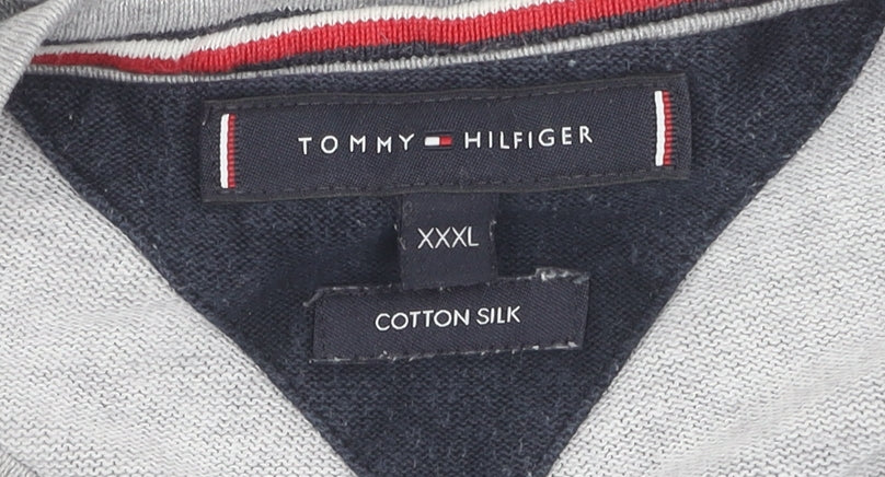 Tommy Hilfiger Men's Grey Jumper 3XL Cotton Silk Pullover