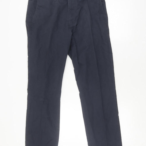 Marks and Spencer Men's Blue Trousers, Size 34, Straight Fit