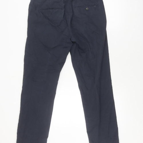 Marks and Spencer Men's Blue Trousers, Size 34, Straight Fit